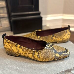 Franco Sarto Women's Vana Slip On Ballet Flat Spiced Pear Snake Shoes 9M